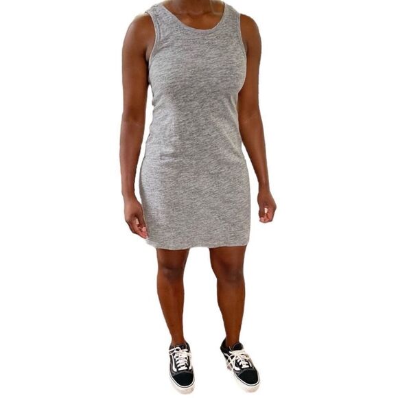 2/$20 American Eagle Heather Gray Knot Twist Cutout Back Mini Dress - Picture 1 of 13